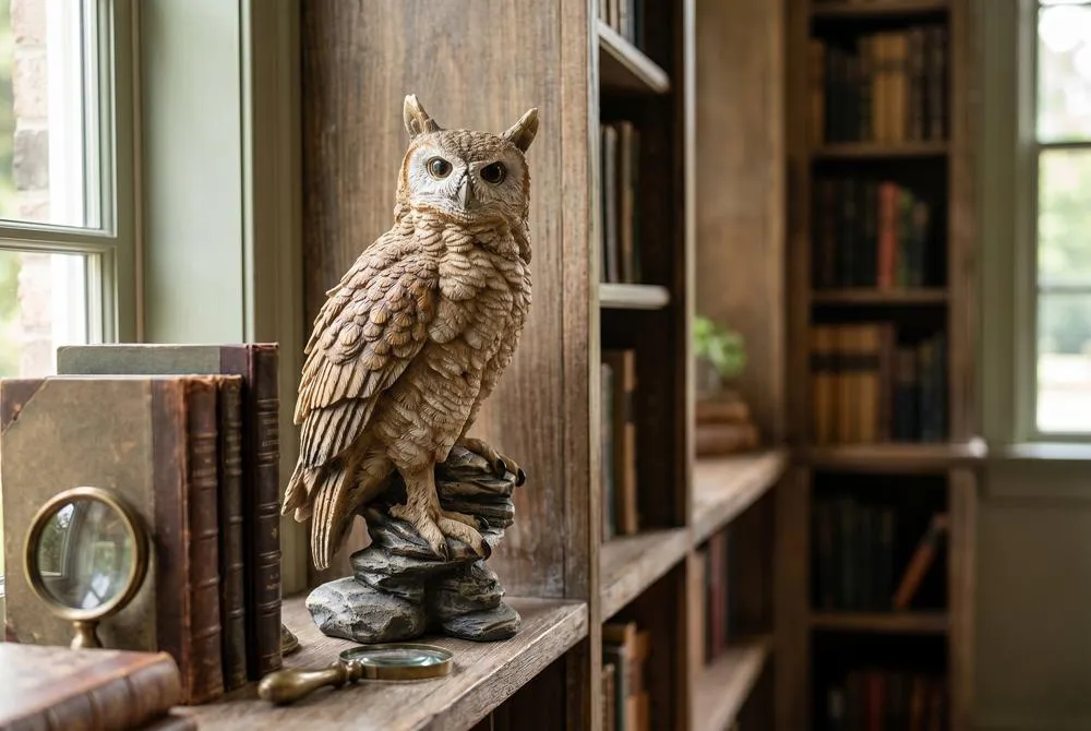 Perching Forest Owl Statue