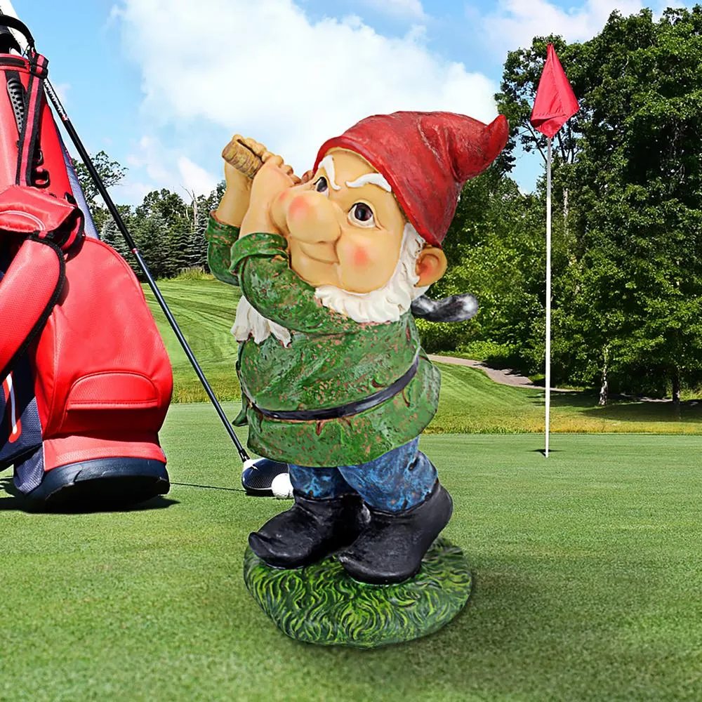 Bogey Burt Golfing Garden Gnome Statue