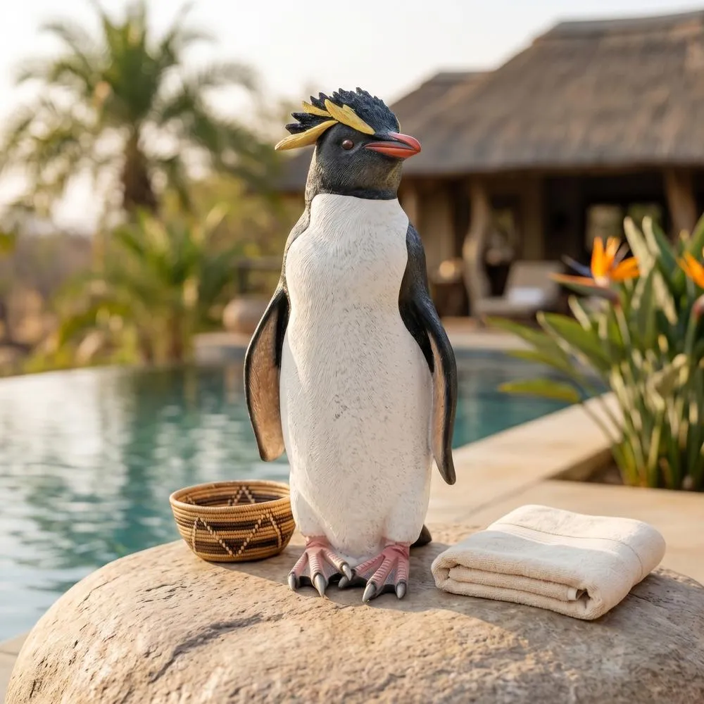 Rock Hopper Penguin Garden Statue