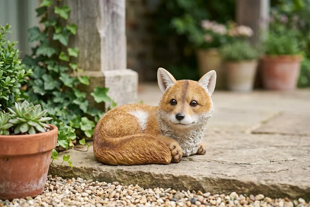 Diablo the Baby Red Fox Statue