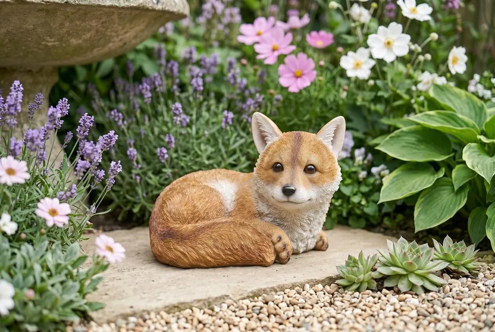 Diablo the Baby Red Fox Statue
