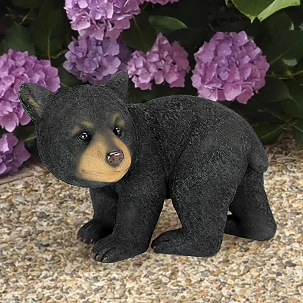 Roly-Poly Black Bear Cub Statue: Walking Bear