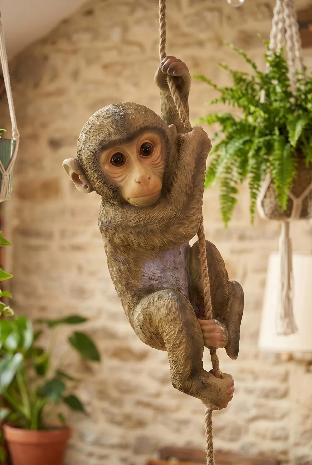 Chico the Chimpanzee Hanging Baby Monkey Statue