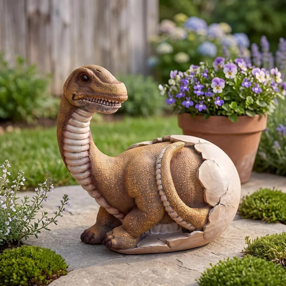 Baby Brachiosaurus Dinosaur Egg Hatchling Statue
