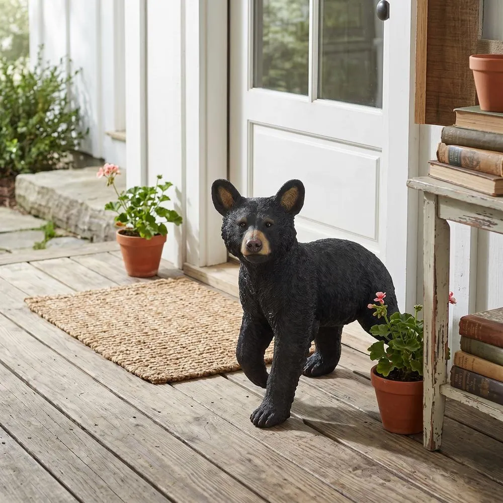 Snooping Cub Black Bear Statue