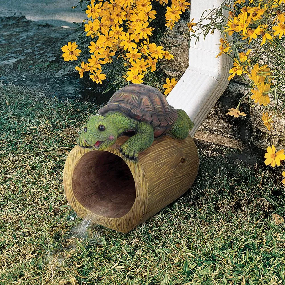 Drips the Turtle Gutter Guardian Downspout Statue