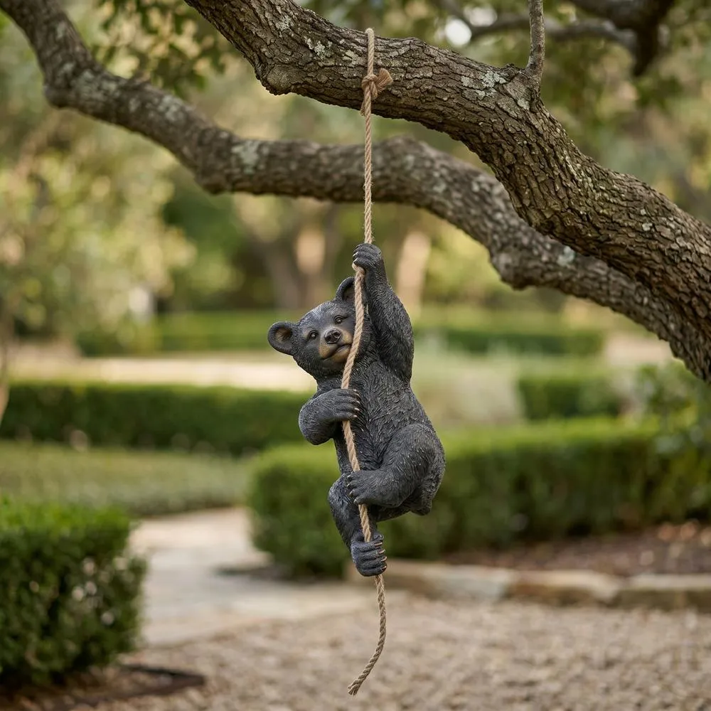 Swinging Bocephus Bear Cub Hanging Statue