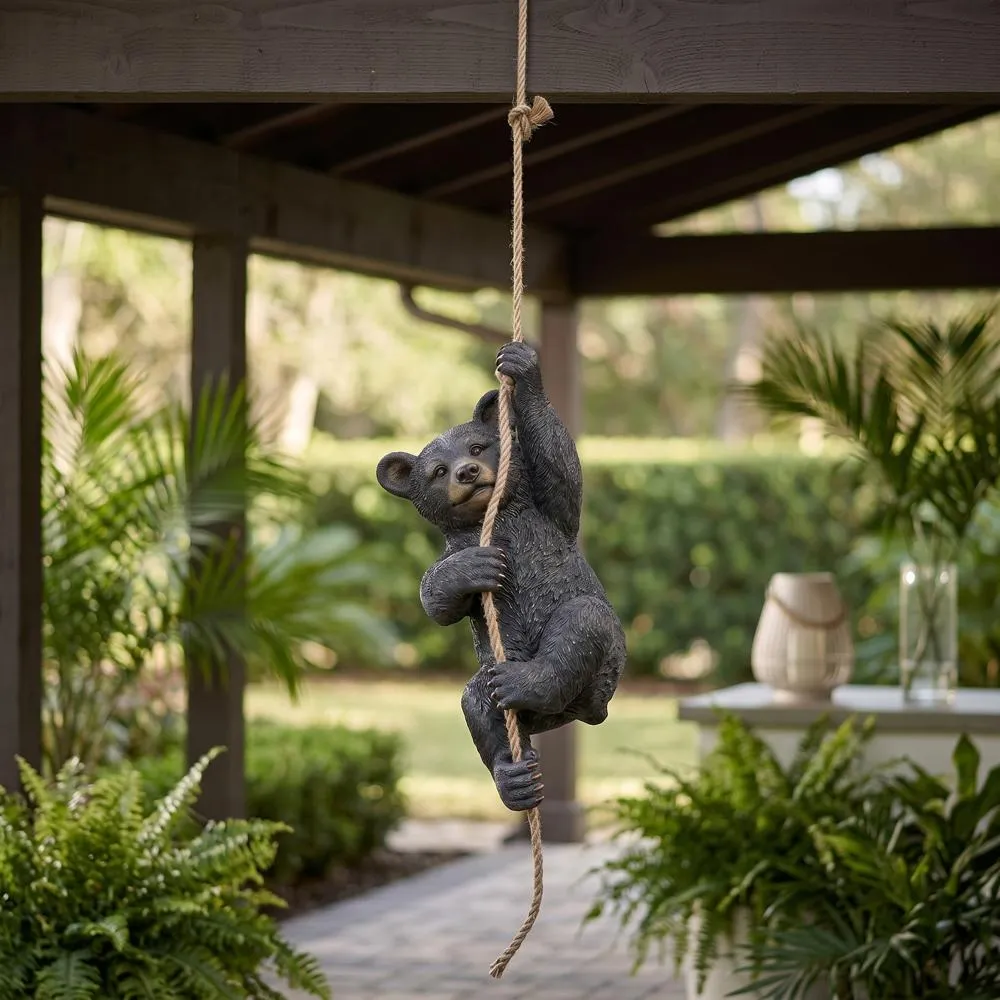 Swinging Bocephus Bear Cub Hanging Statue