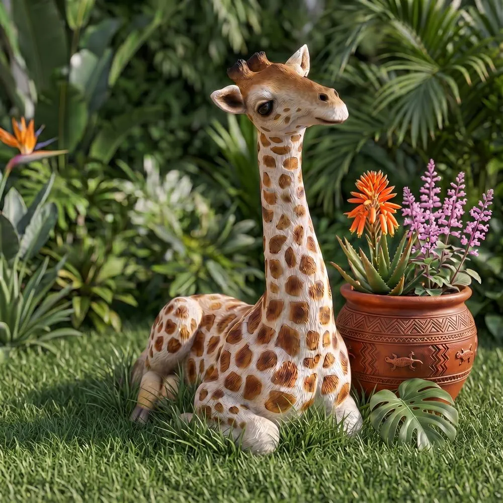 Zari the Resting Giraffe Statue: Medium