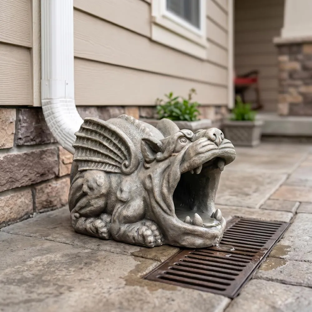 Roland the Gargoyle Gutter Guardian Downspout Statue