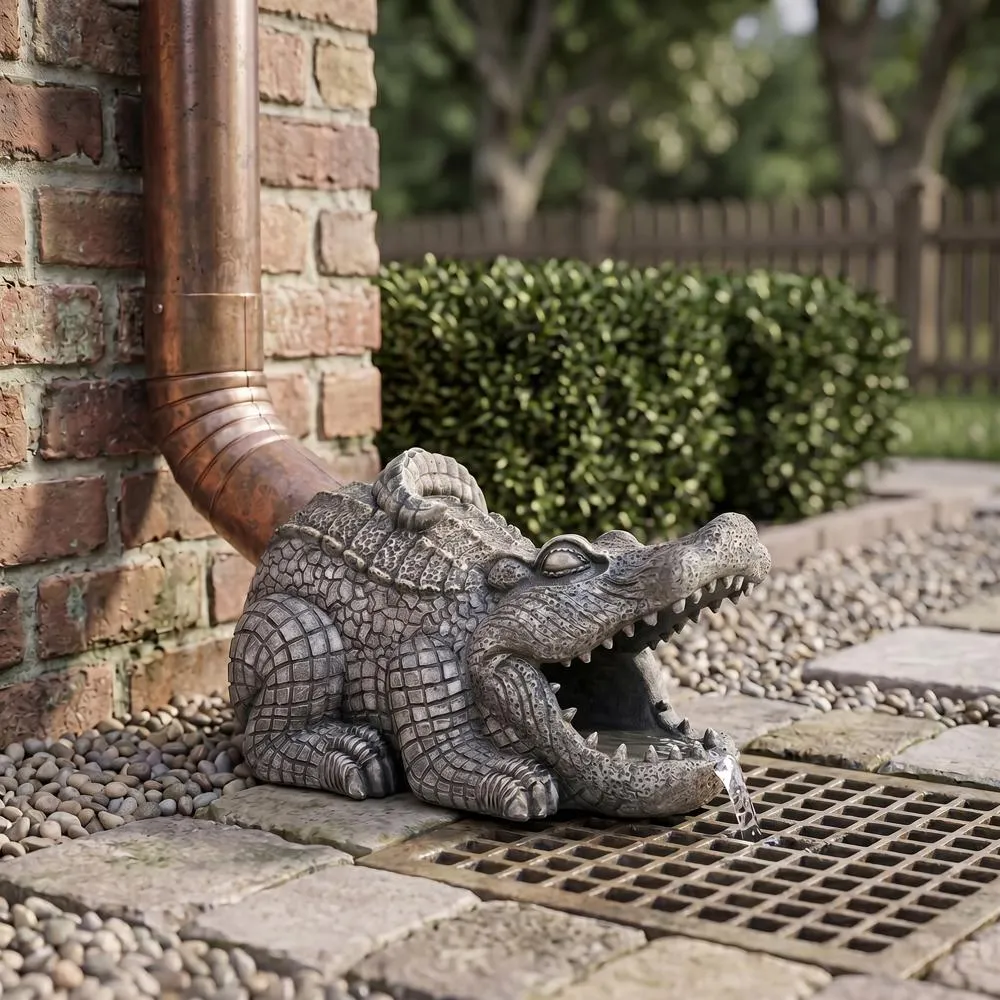 Swamp Alligator Gutter Guardian Downspout Statue