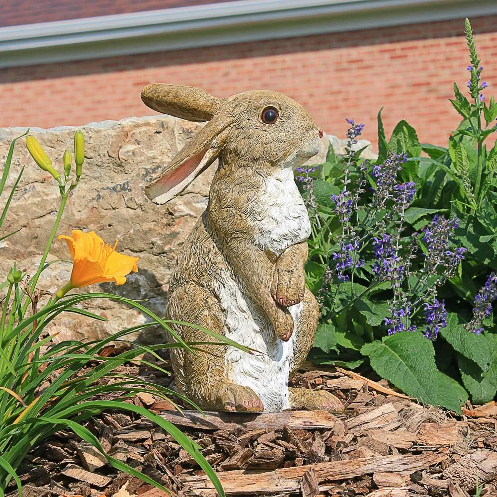 Hopper, the Bunny, Standing Garden Rabbit Statue: Set of Two