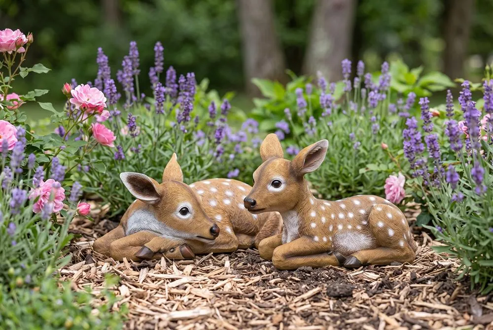 Darby and Hershel the Forest Fawns Baby Deer Statue Collection