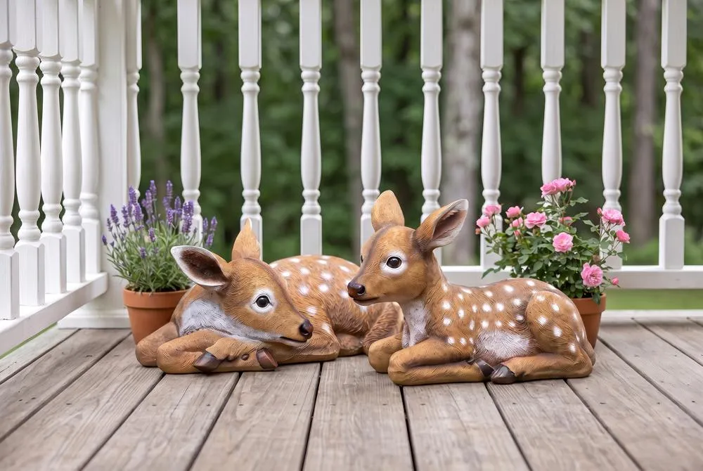 Darby and Hershel the Forest Fawns Baby Deer Statue Collection