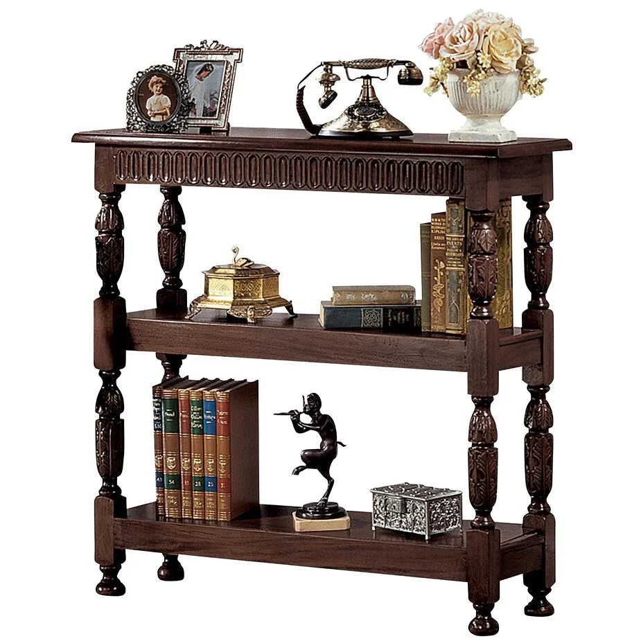 Jacobean-Style Triple Etagere Bookshelf