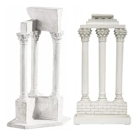 Roman Forum Columns Statues: Set of Two