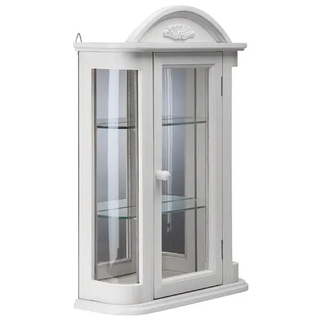 Rosedale Hardwood Wall Curio Cabinet: Lily White Finish