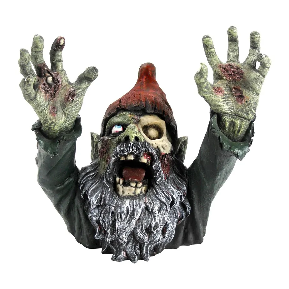 Zombie Gnombie Garden Gnome Statue
