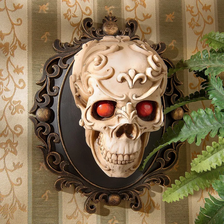 Papa Chongo Voodoo Skull Wall Sculpture