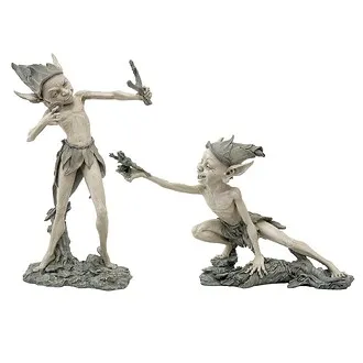 Sling & Stretch Pixie Garden Statues: Set of Two