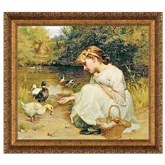 Making Friends Framed Canvas Replica Painting: Small