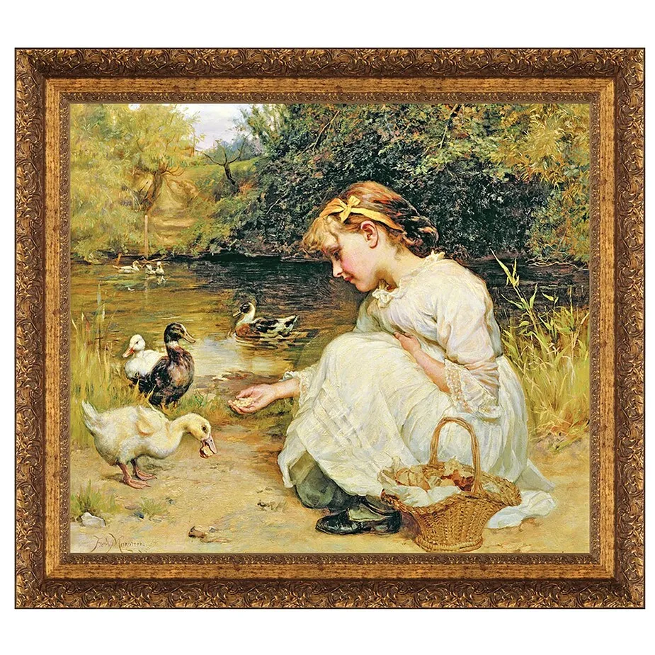 Making Friends Framed Canvas Replica Painting: Small