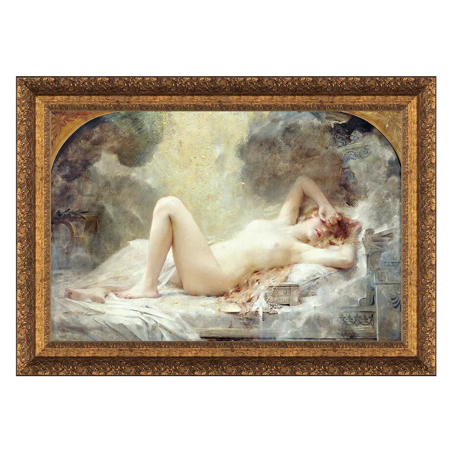 Golden Rain Framed Canvas Replica Painting: Medium