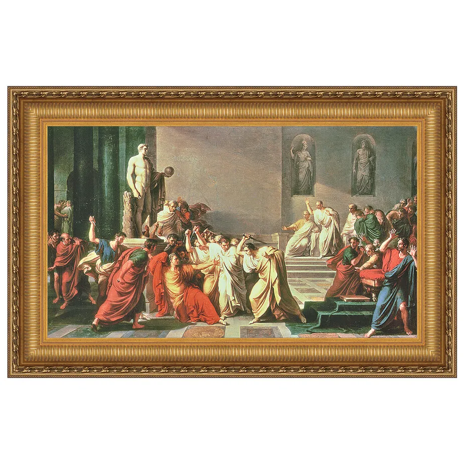Death of Julius Caesar Framed Canvas Replica Painting: Grande