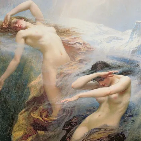 Clyties of the Mist Framed Canvas Replica Painting: Grande