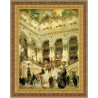 Le Couloir de l'Opera Framed Canvas Replica Painting: Large