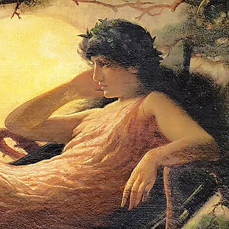The Night Raven Sings, Framed Canvas Replica Painting: Grande
