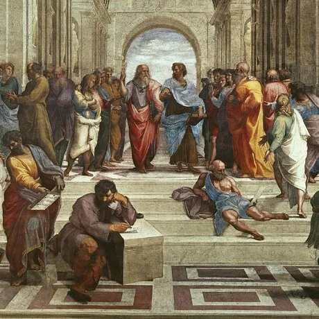 The School of Athens Framed Canvas Replica Painting: Estate