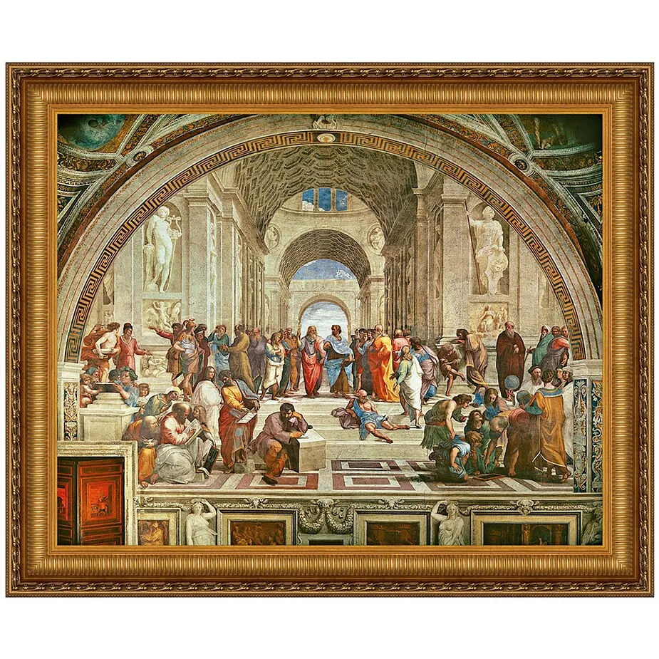 The School of Athens Framed Canvas Replica Painting: Estate
