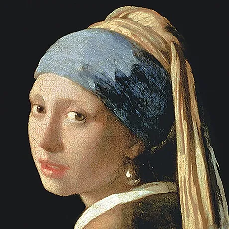 The Girl with a Pearl Earring Framed Canvas Replica Painting: Grande