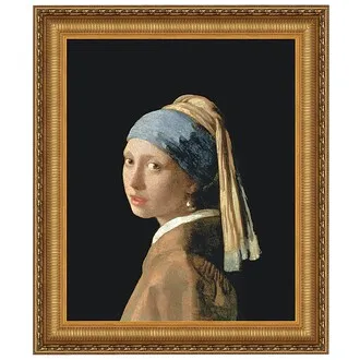 The Girl with a Pearl Earring Framed Canvas Replica Painting: Grande