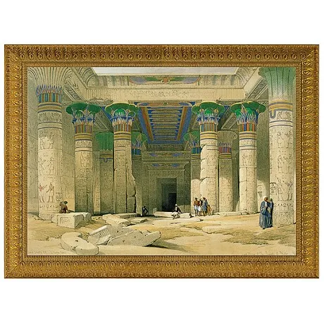 Grand Portico of the Temple of Philae Framed Canvas Replica Painting: Grande