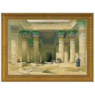 Grand Portico of the Temple of Philae Framed Canvas Replica Painting: Grande