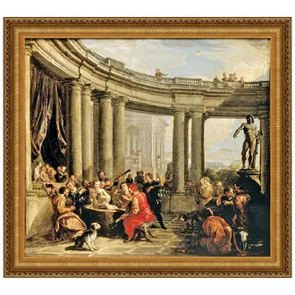 Concert Given in the Interior Framed Canvas Replica Painting: Large