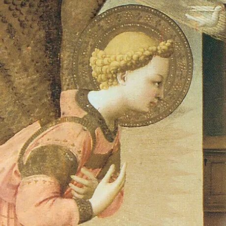 The Annunciation Altarpiece Framed Canvas Replica Painting: Medium
