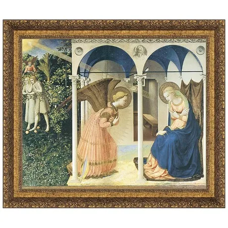 The Annunciation Altarpiece Framed Canvas Replica Painting: Medium