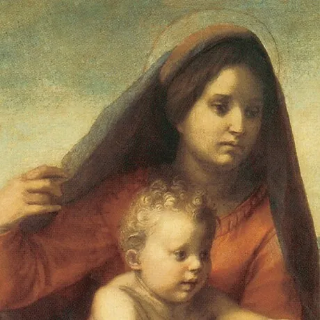 The Virgin and Child Framed Canvas Replica Painting: Large