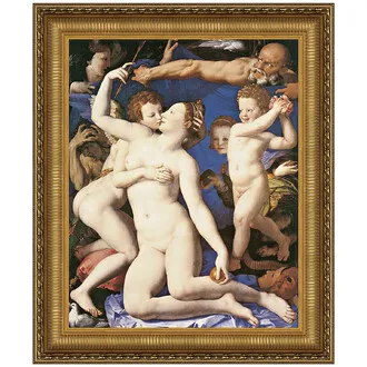An Allegory with Venus and Cupid Framed Canvas Replica Painting: Grande