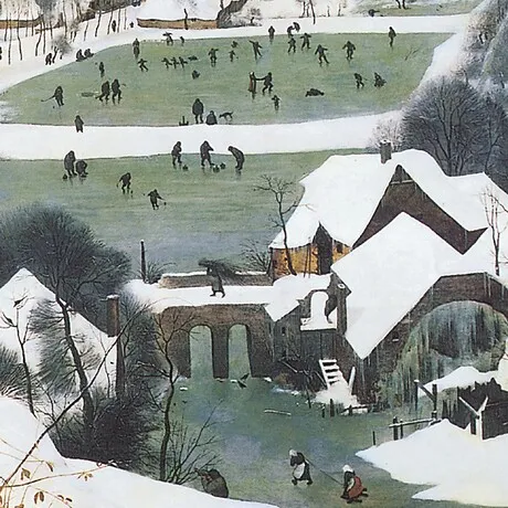 The Hunters in the Snow Framed Canvas Replica Painting: Medium