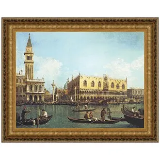 View of the Bacino di San Marco Framed Canvas Replica Painting: Large