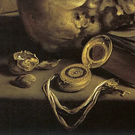 A Vanitas Still Life Framed Canvas Replica Painting: Small