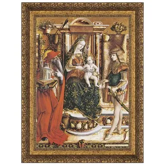La Madonna della Rondine Framed Canvas Replica Painting: Large