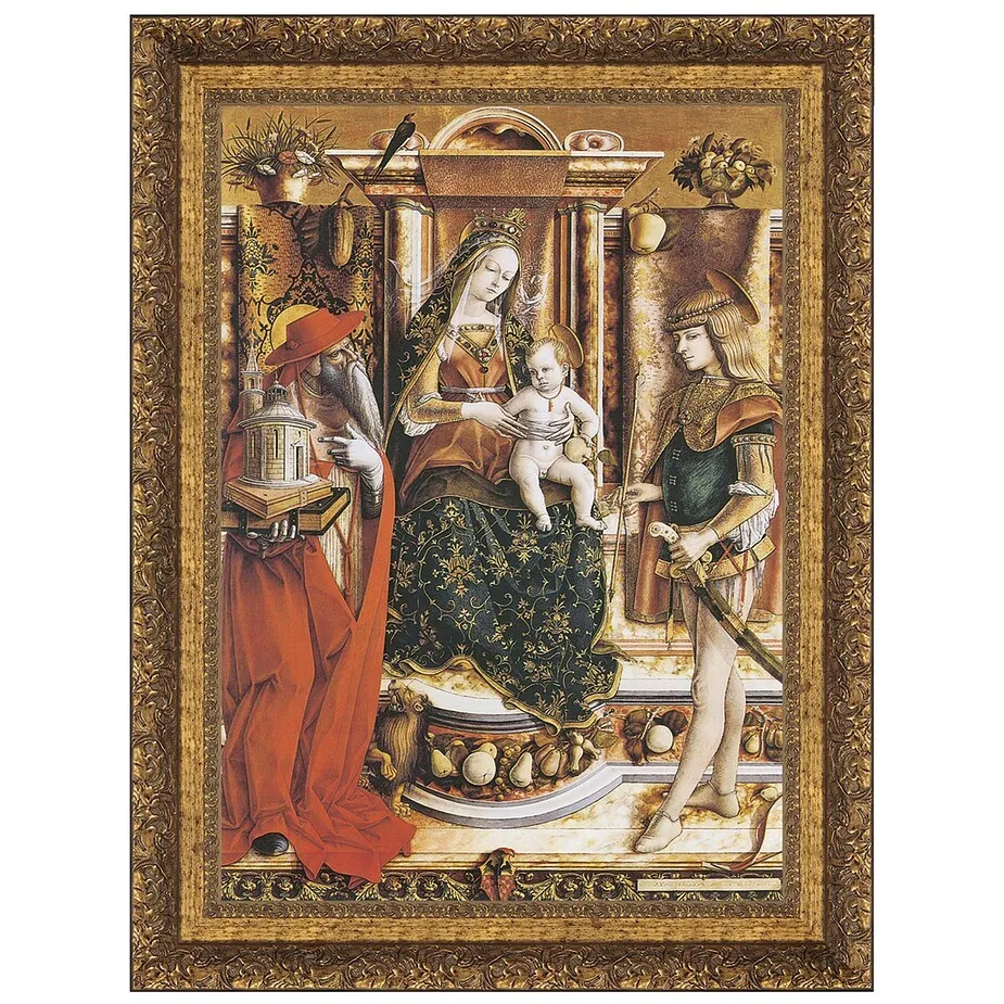 La Madonna della Rondine Framed Canvas Replica Painting: Grande