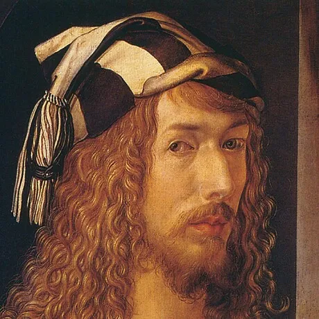 Durer Self Portrait Framed Canvas Replica Painting: Large