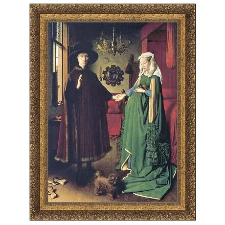 The Arnolfini Marriage Framed Canvas Replica Painting: Small