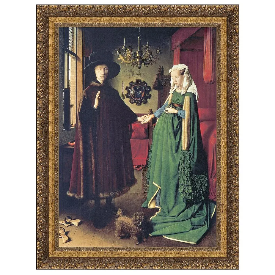 The Arnolfini Marriage Framed Canvas Replica Painting: Small